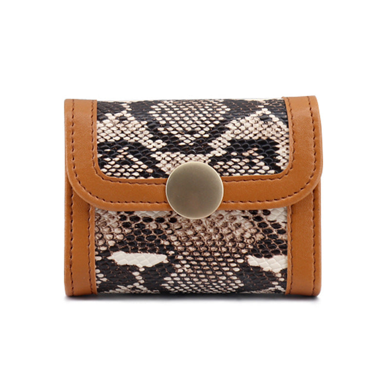 Textured Snakeskin Print Wallet