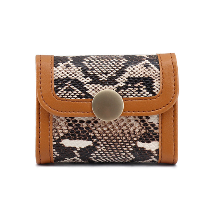Textured Snakeskin Print Wallet