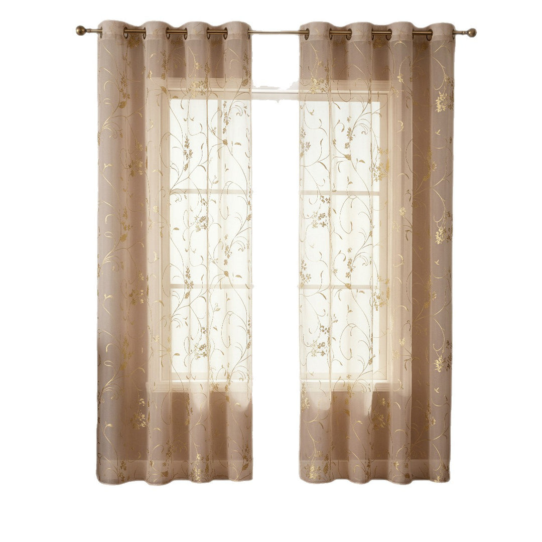 Sheer Floral Embroidered Window Curtain