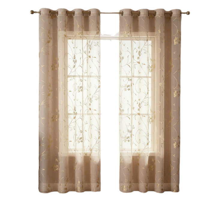 Sheer Floral Embroidered Window Curtain