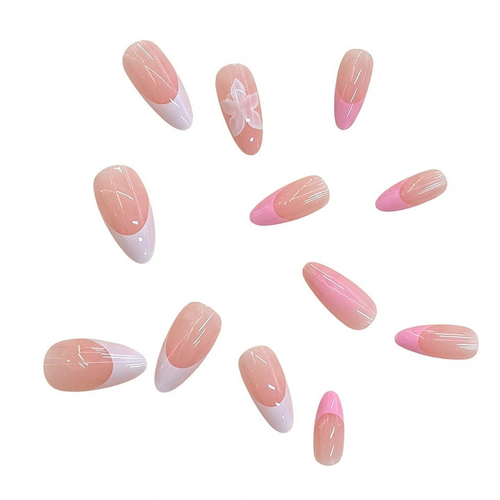 Artistic Floral Press-On Nail Design Bowlift