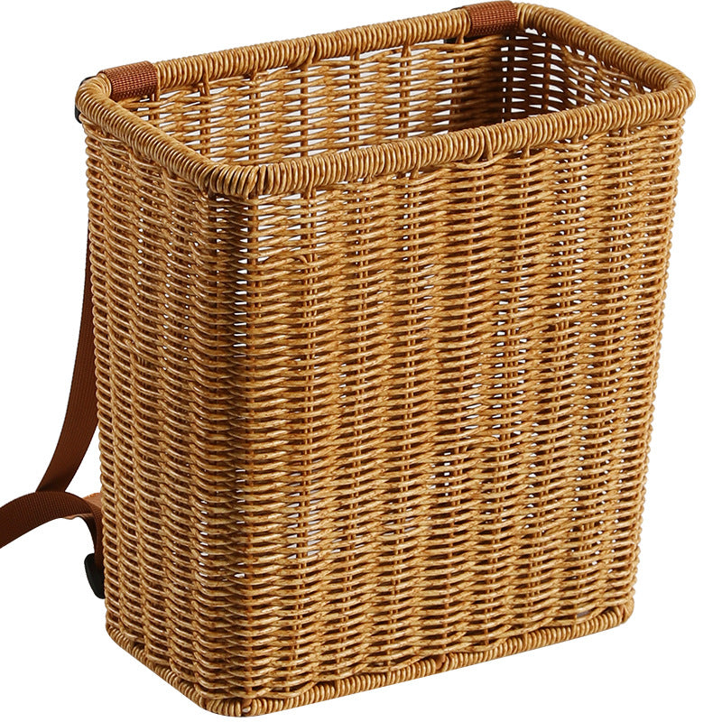 Handcrafted Wicker Storage Basket with Adjustable Strap Bowlift