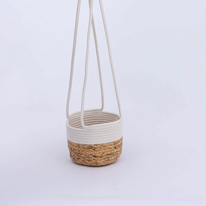Hanging Rope Planter Basket with Long Suspension Straps Bowlift