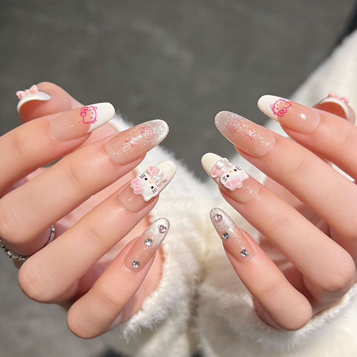 Glamorous Crystal-Studded Stiletto Press-On Nails Bowlift