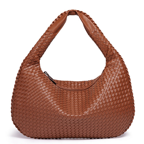 Woven Leather Shoulder Bag Bowlift