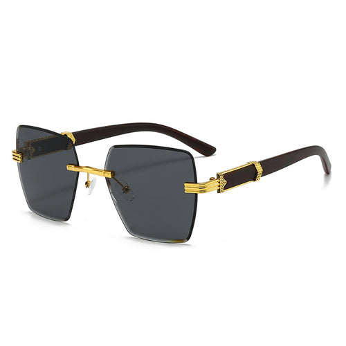 Women's extravagant square sunglasses with golden accents Bowlift