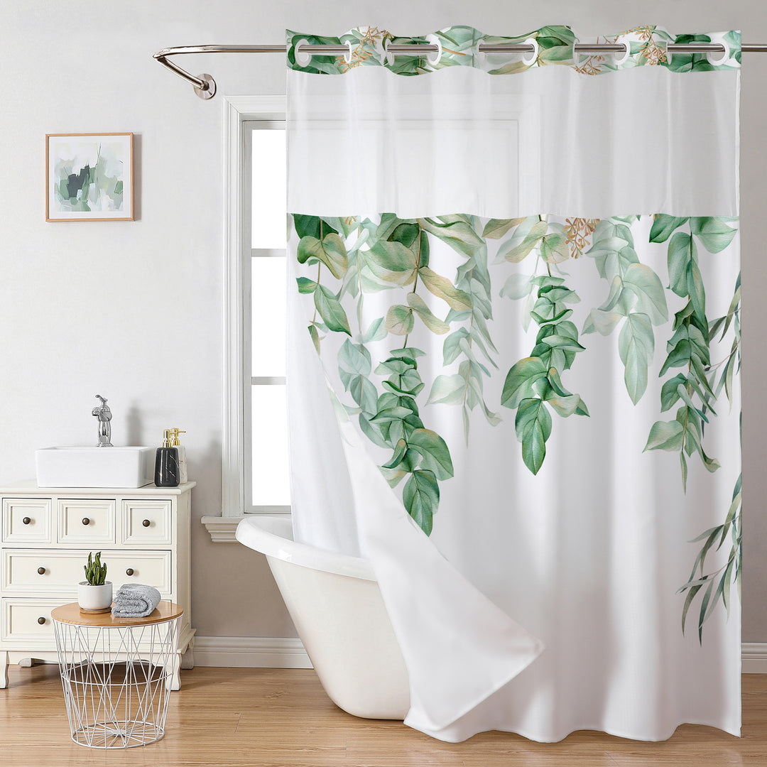 Floral Butterfly Shower Curtain Bowlift