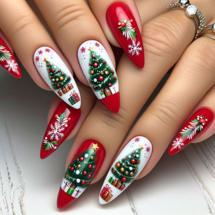 Festive Christmas-Themed Nail Art Extensions Bowlift