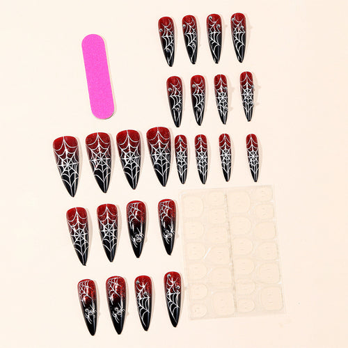 Gothic Spider Web Press-On Nail Extensions Bowlift