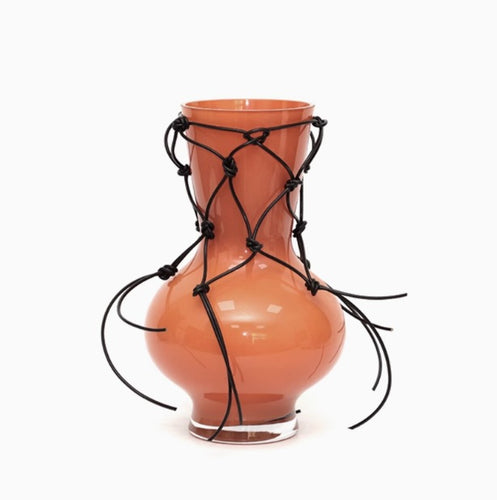 Decorative Button-Reinforced Glass Vase