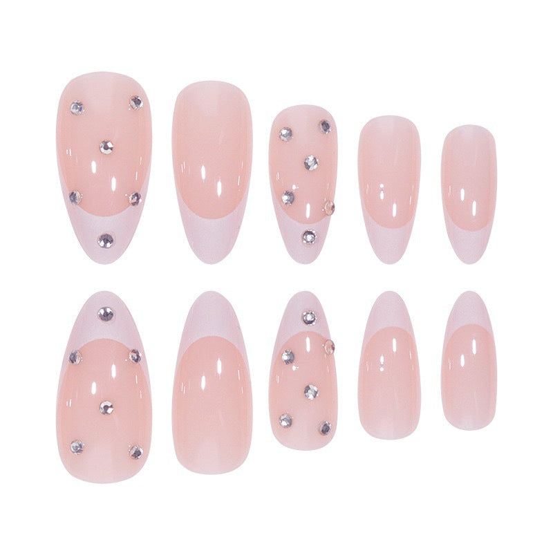 Elegant Artificial Nail Tips in Glamorous French Design Bowlift