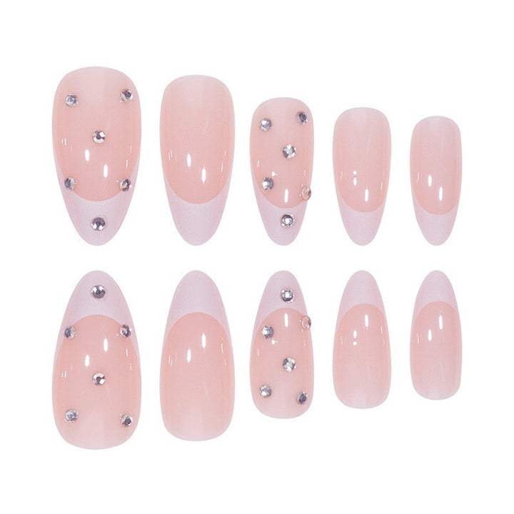 Elegant Artificial Nail Tips in Glamorous French Design Bowlift