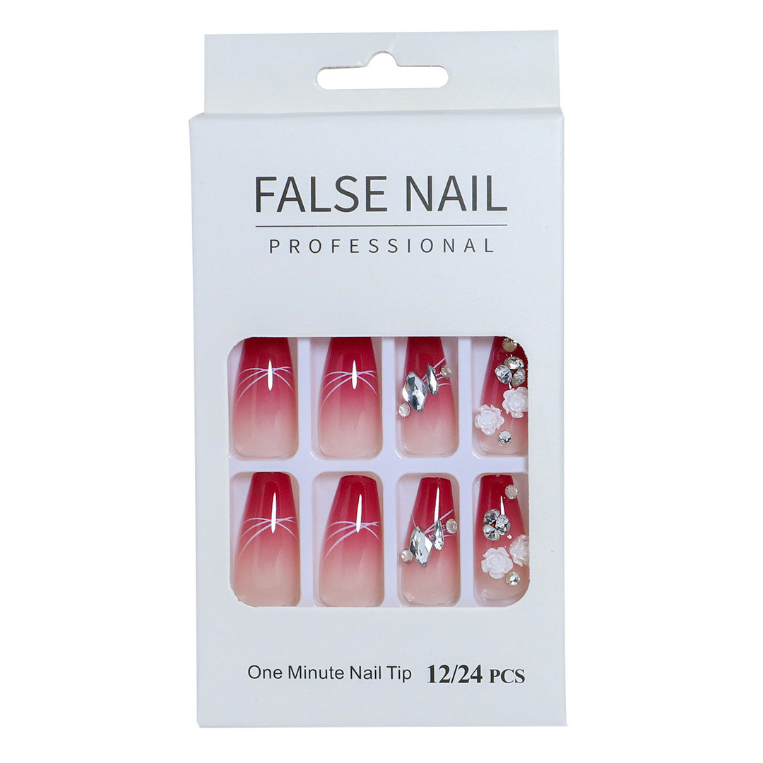 Decorative Press-On Nail Set with 3D Accents Bowlift