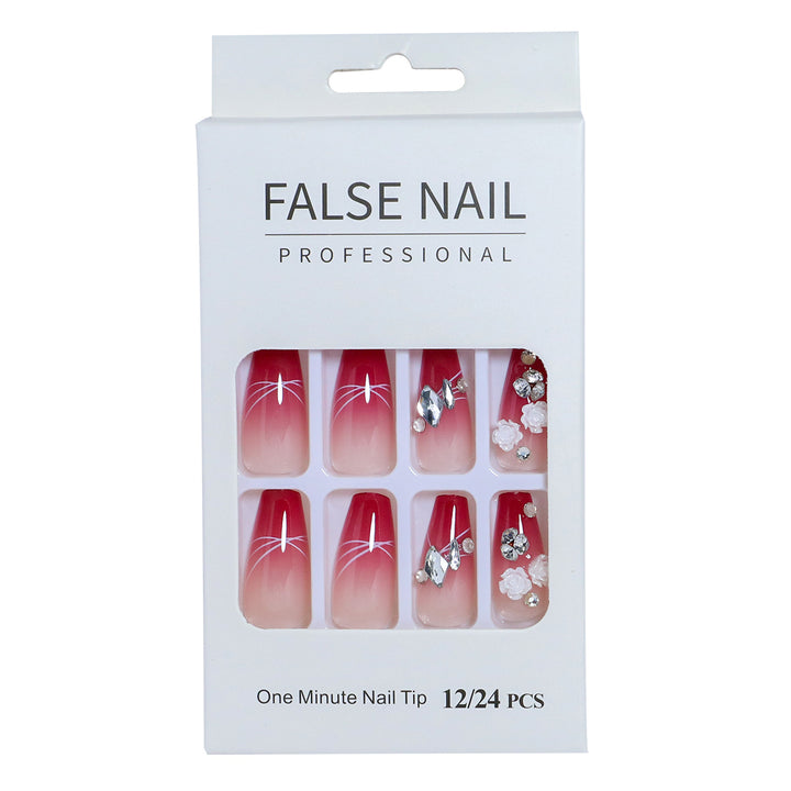Decorative Press-On Nail Set with 3D Accents Bowlift