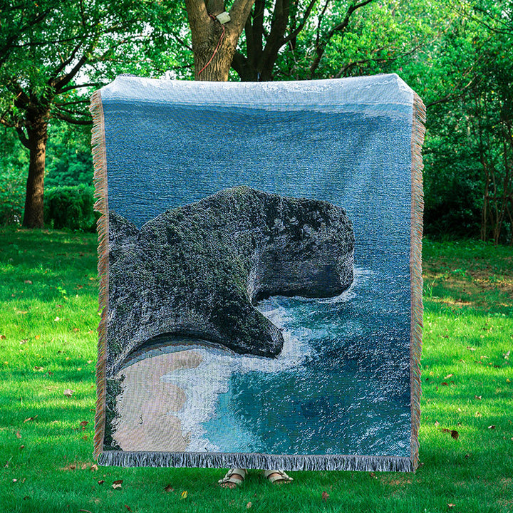 Scenic Coastal Landscape Throw Blanket