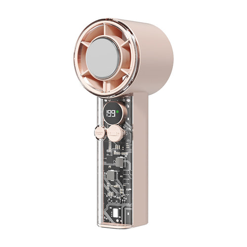Ladies portable hand fan with digital temperature display Bowlift