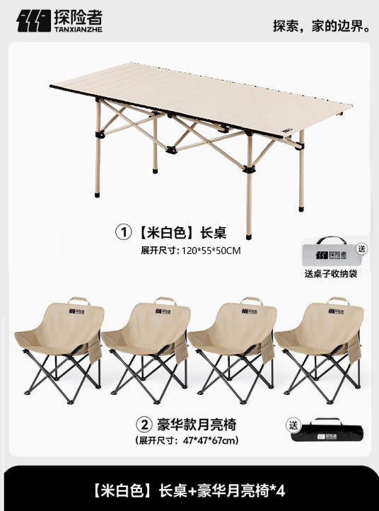 Folding Camping Table With Two Matching Chairs Bowlift