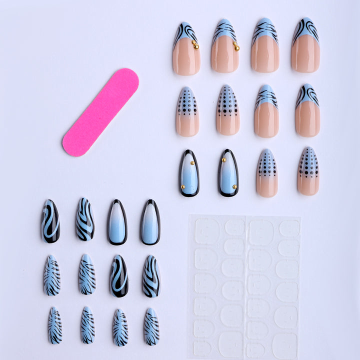 Artificial nails with modern animal design and glossy finish Bowlift