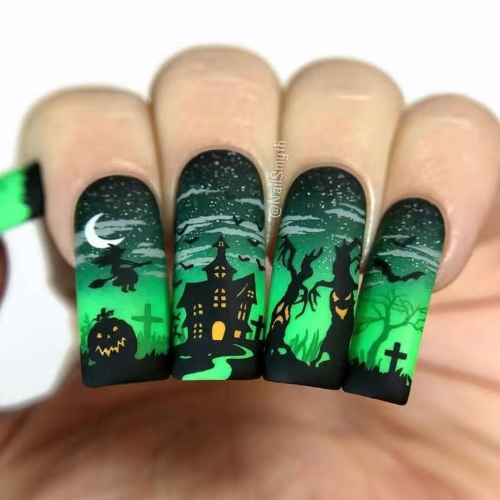 Halloween Artificial Nail Set with Creepy 3D Designs Bowlift