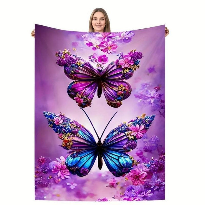 Artistic Butterfly-Inspired Fleece Blanket