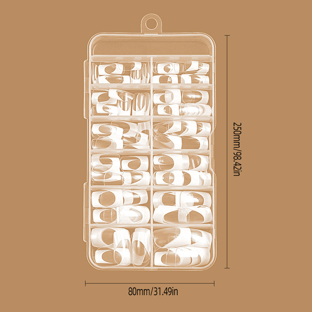 Elegant French Tip Press-On Nails Bowlift