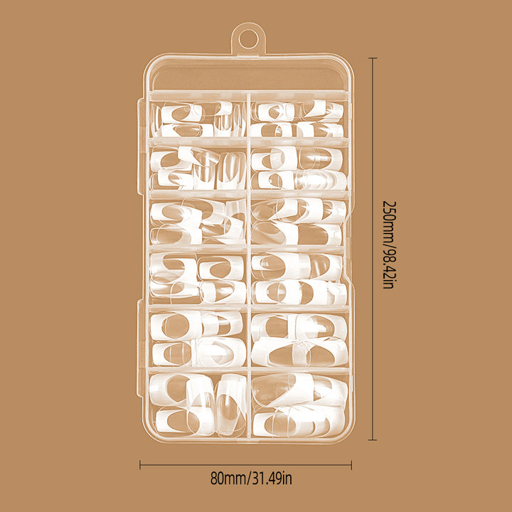Elegant French Tip Press-On Nails Bowlift