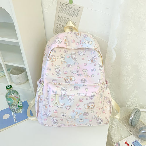 Playful Character Print Backpack