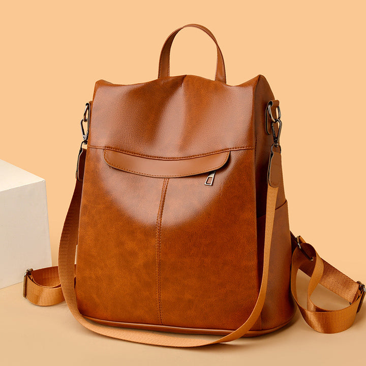 Versatile Structured Leather Backpack Bowlift