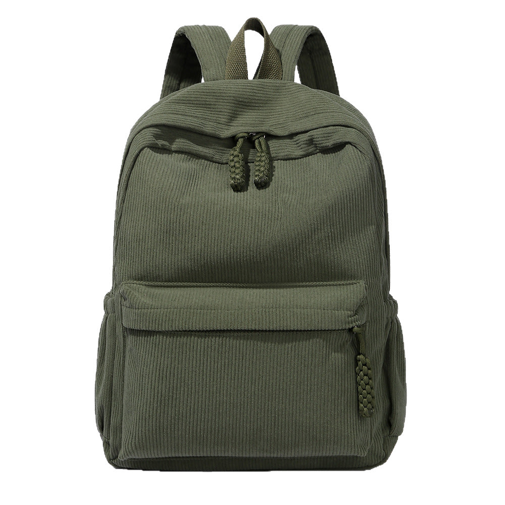 Casual Corduroy Backpack Bowlift