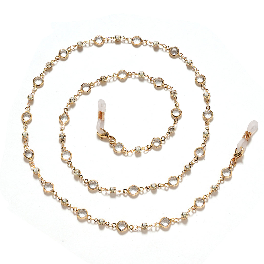 Elegant Rhinestone and Gemstone Eyewear Chain Bowlift