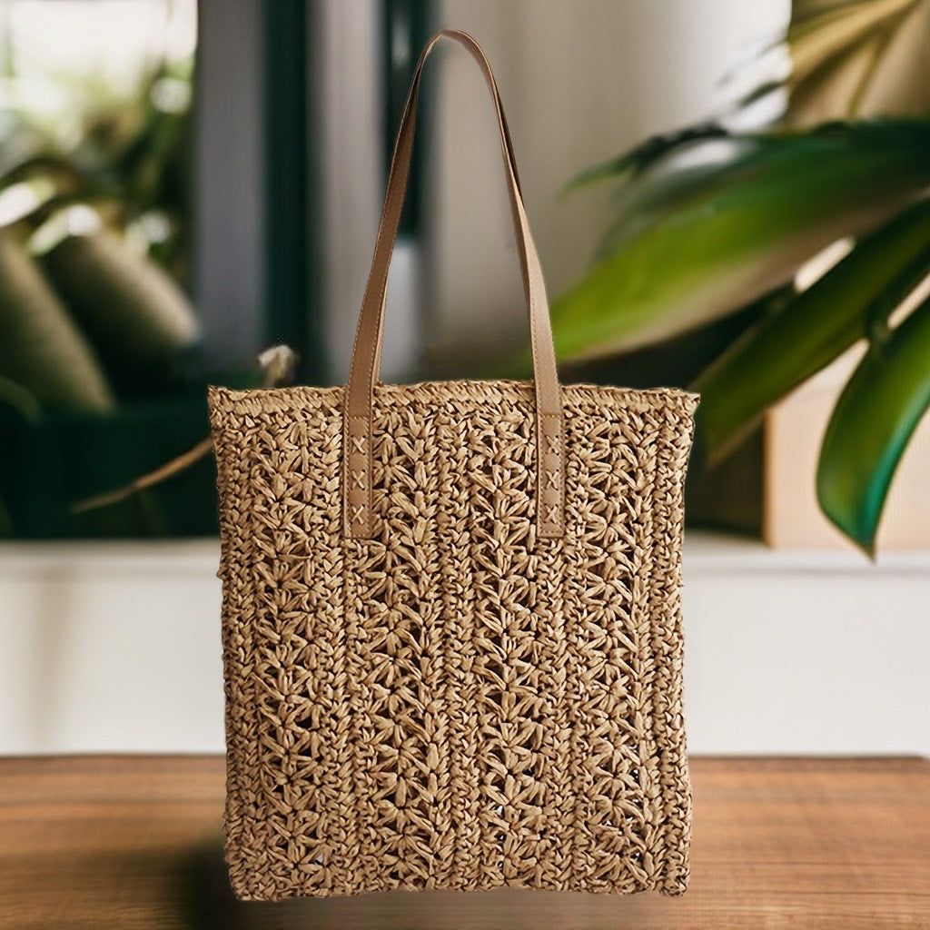 Handcrafted Beach Bag in Modern Macrame Style Bowlift