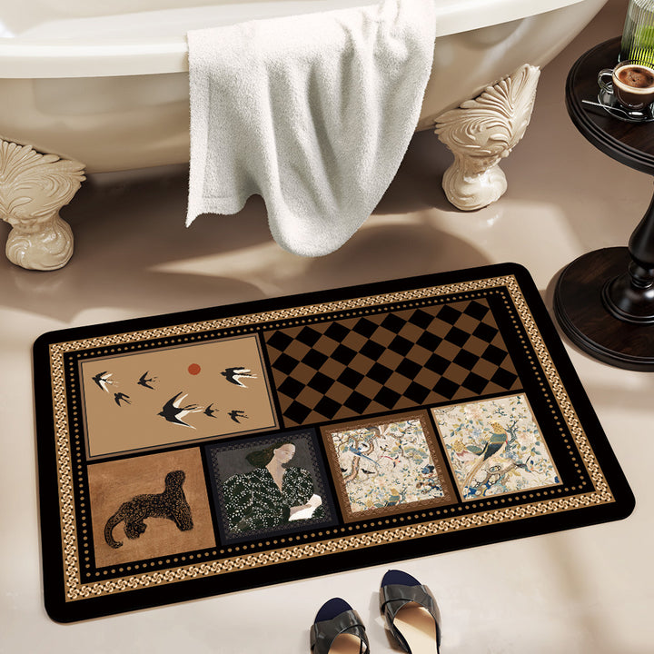 Non-Slip Abstract Design Bath Mat Bowlift