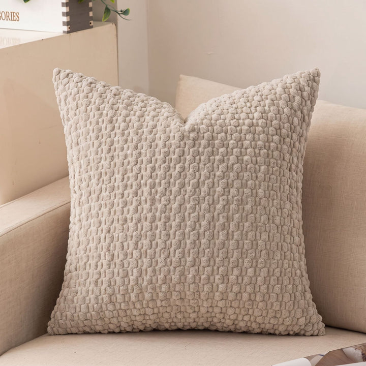 Decorative Plush Chunky Waffle Texture Throw Pillow Cover Bowlift