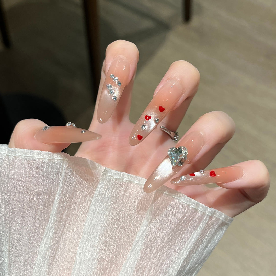 Glamorous Crystal-Embellished Press-On Nails Bowlift