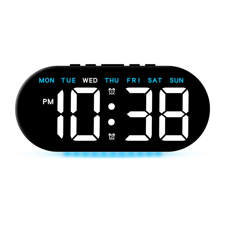 Digital alarm clock with large LED display and multifunctional display Bowlift