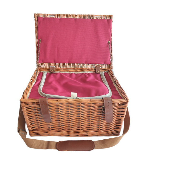 Ladies picnic basket with removable compartments and classic gingham pattern Bowlift