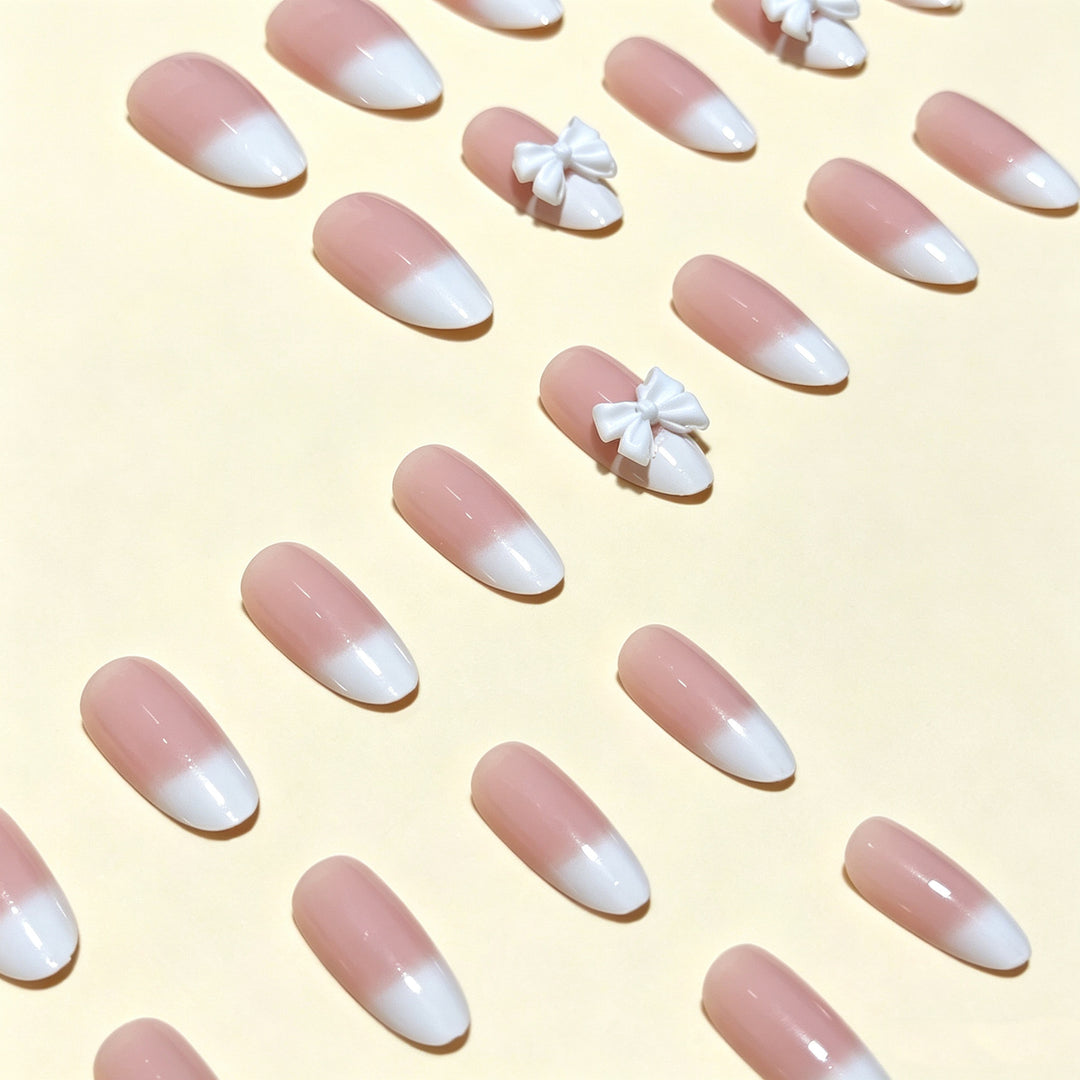 Elegant French Tip Press-On Nail Collection Bowlift