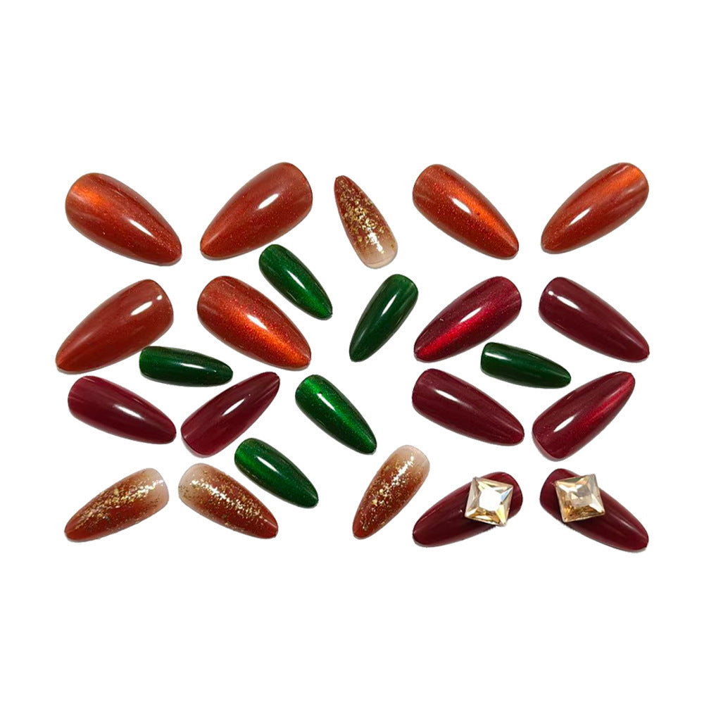 Creative artificial nails with glitter and gemstone decorations Bowlift
