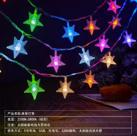 Decorative Outdoor LED Star And Globe String Lights Weather-Resistant Versatile Hanging Garland Bowlift
