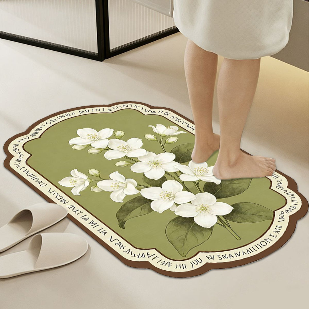 Soft Floral-Patterned Comfort Bath Mat