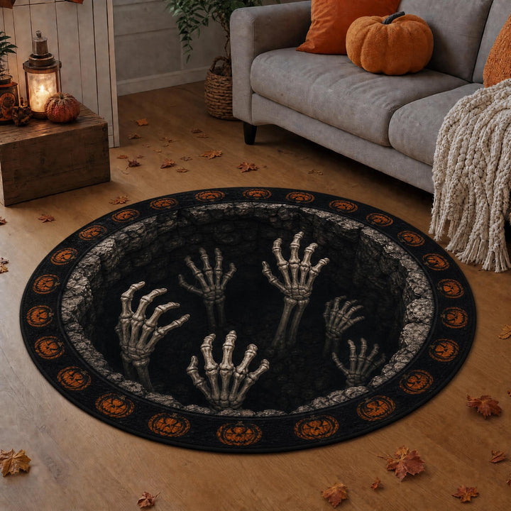 3D Cat Theme Round Rug