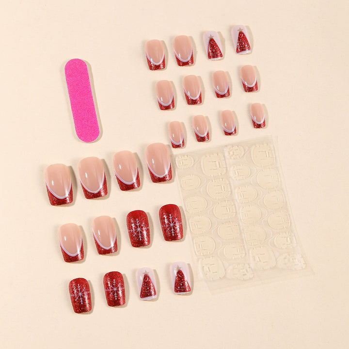Festive Themed Acrylic Nail Art Extensions Bowlift