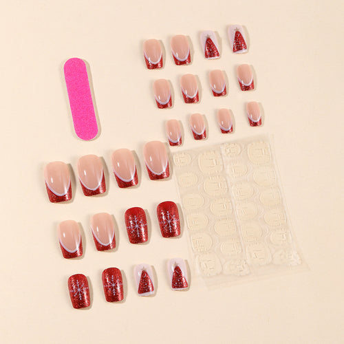 Festive Themed Acrylic Nail Art Extensions Bowlift