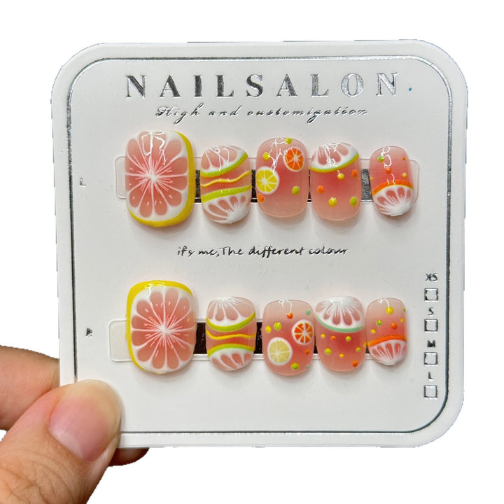 Decorative Fruit-Inspired Press-On Nail Extensions Bowlift