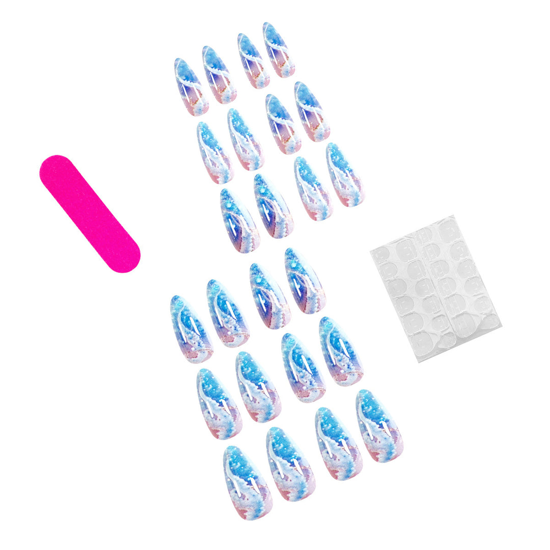 Artistic acrylic nails with glitter details Bowlift