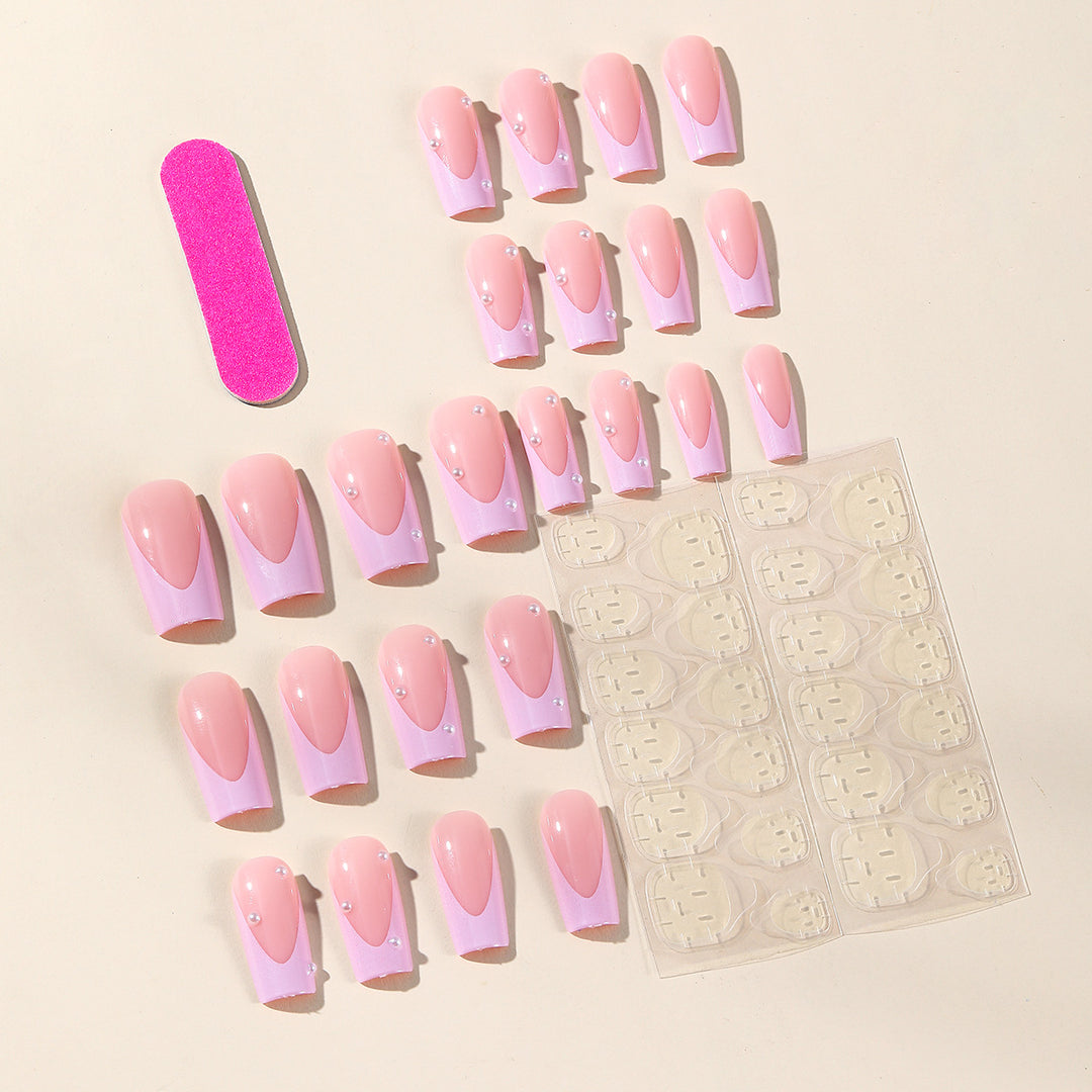 Elegant 3D Pearl Accented Nail Art Extensions Bowlift