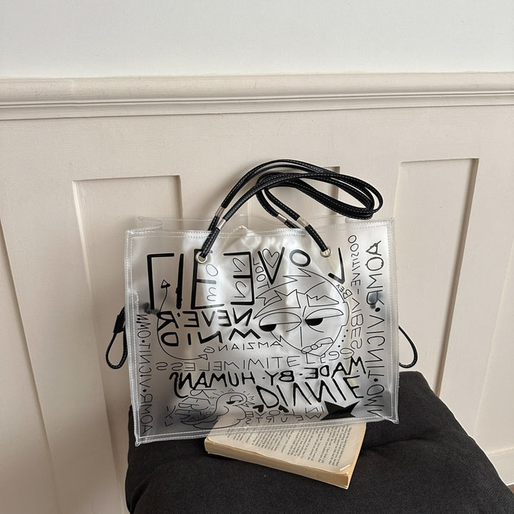 Trendy Graphic Print Tote Bag