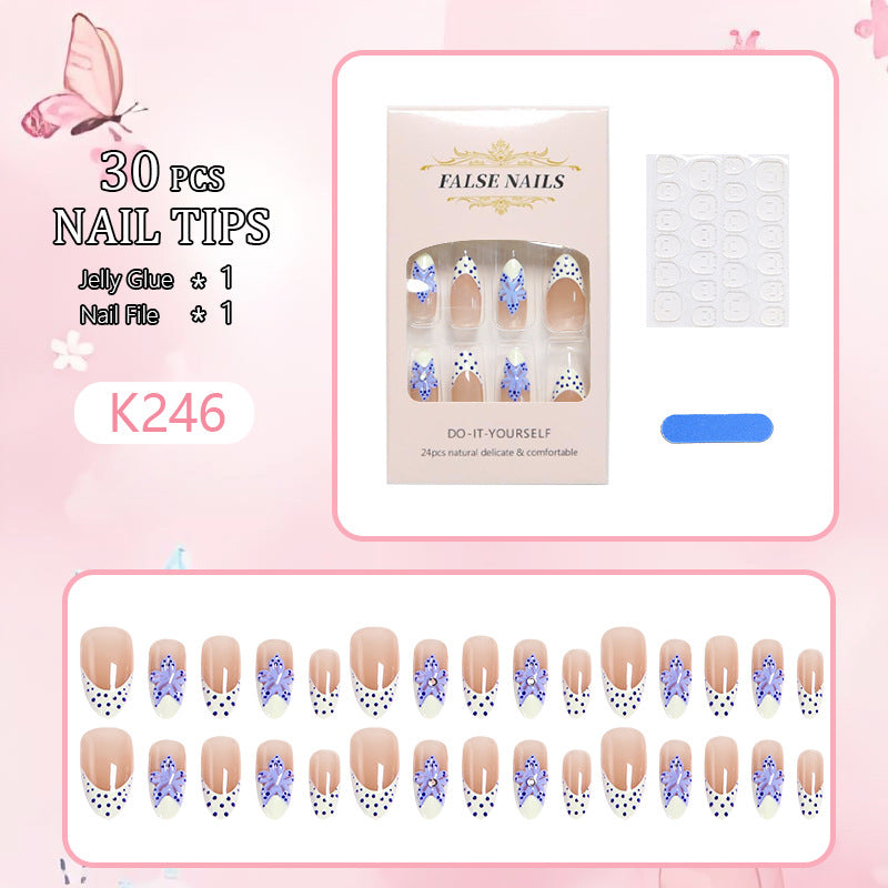 Artificial nails with delicate butterfly designs Bowlift