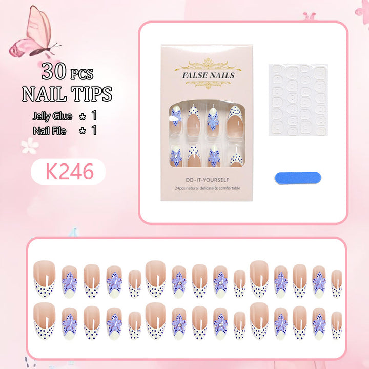 Artificial nails with delicate butterfly designs Bowlift