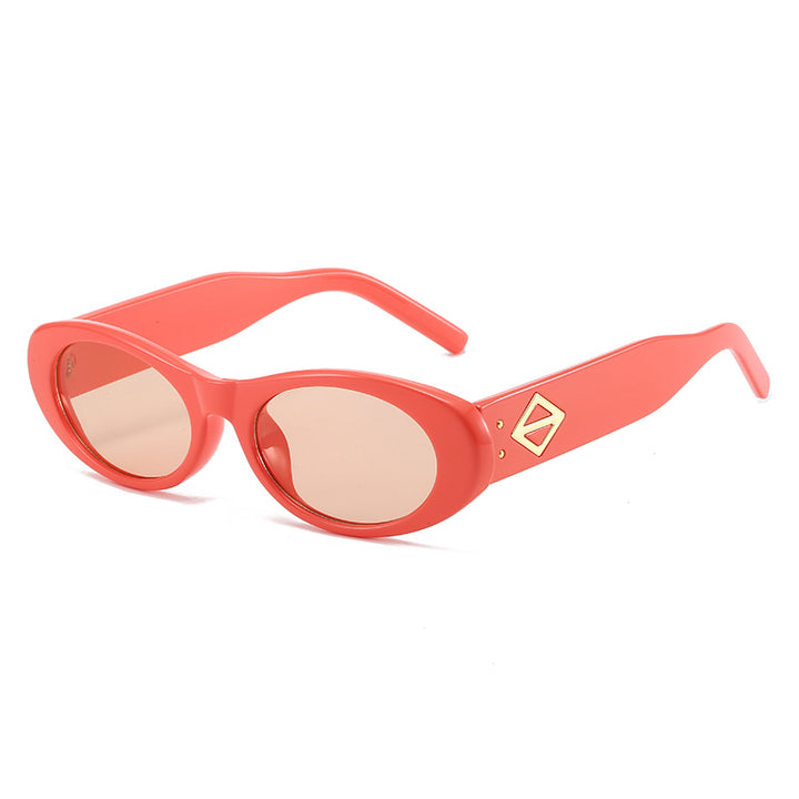 Vintage-Inspired Oval Frame Sunglasses Bowlift